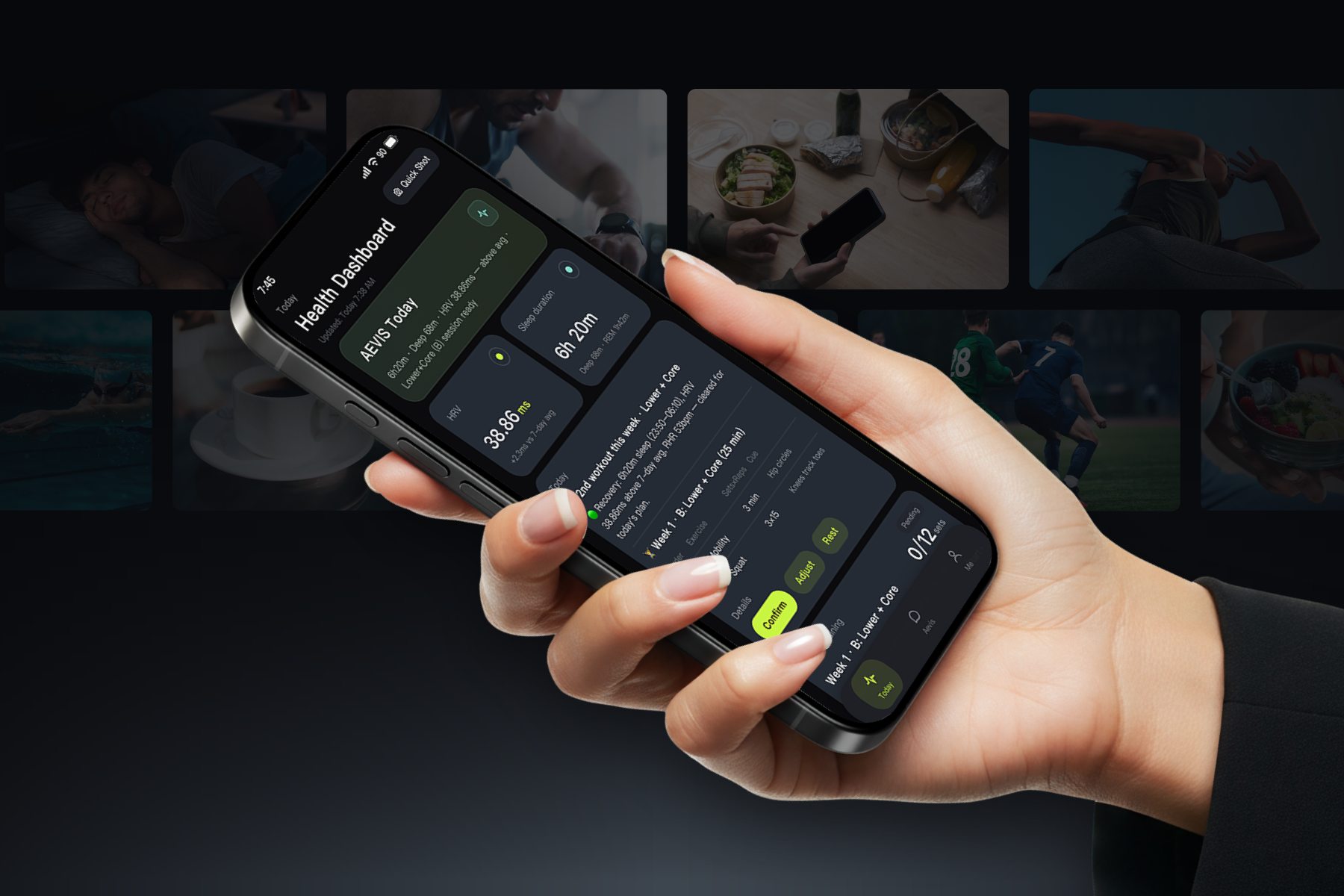 Aevis Dashboard connecting training, recovery, nutrition and daily activity
